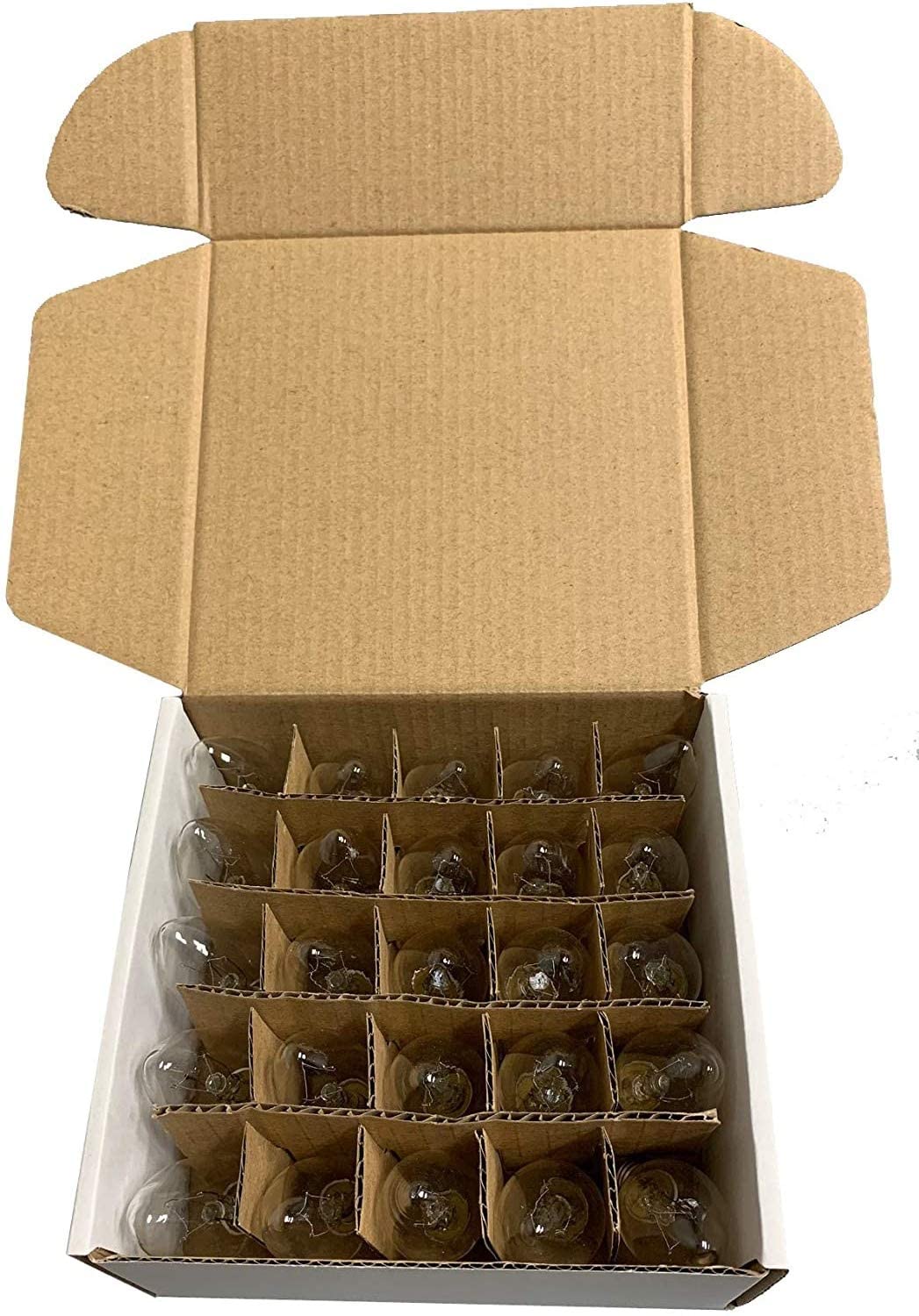 3228x25 (25 pack) - 7C7/CL, 7 Watt, C7 Night Light, Longer Life 130 Volt, Clear, E12 Candelabra Base, Incandescent Light Bulb, 25 Pack