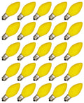 BOX OF 25 NIGHT LIGHT CANDLE LAMP BULBS -5 watt, C7, -OPAQUE YELLOW