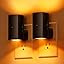 Brightown 2 Pack White Night Lights Plug into Wall, Modern Night Light with Rotating Plug, Dusk to Dawn Sensor, 0-100LM Stepless Dimming Aora Night Light for Hallway Bedroom Bathroom, Soft White