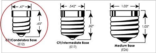 10 Pack - Silicone Dipped Electric Candle Lamp Chandelier Light Bulbs, Individually Boxed, 7 Watt