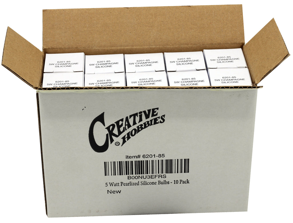 Country Style Silicone Dipped Candle Light Bulbs (Pkg of 10 Bulbs) ~ 5 Watt Pearlized Silicone, Gold Glow