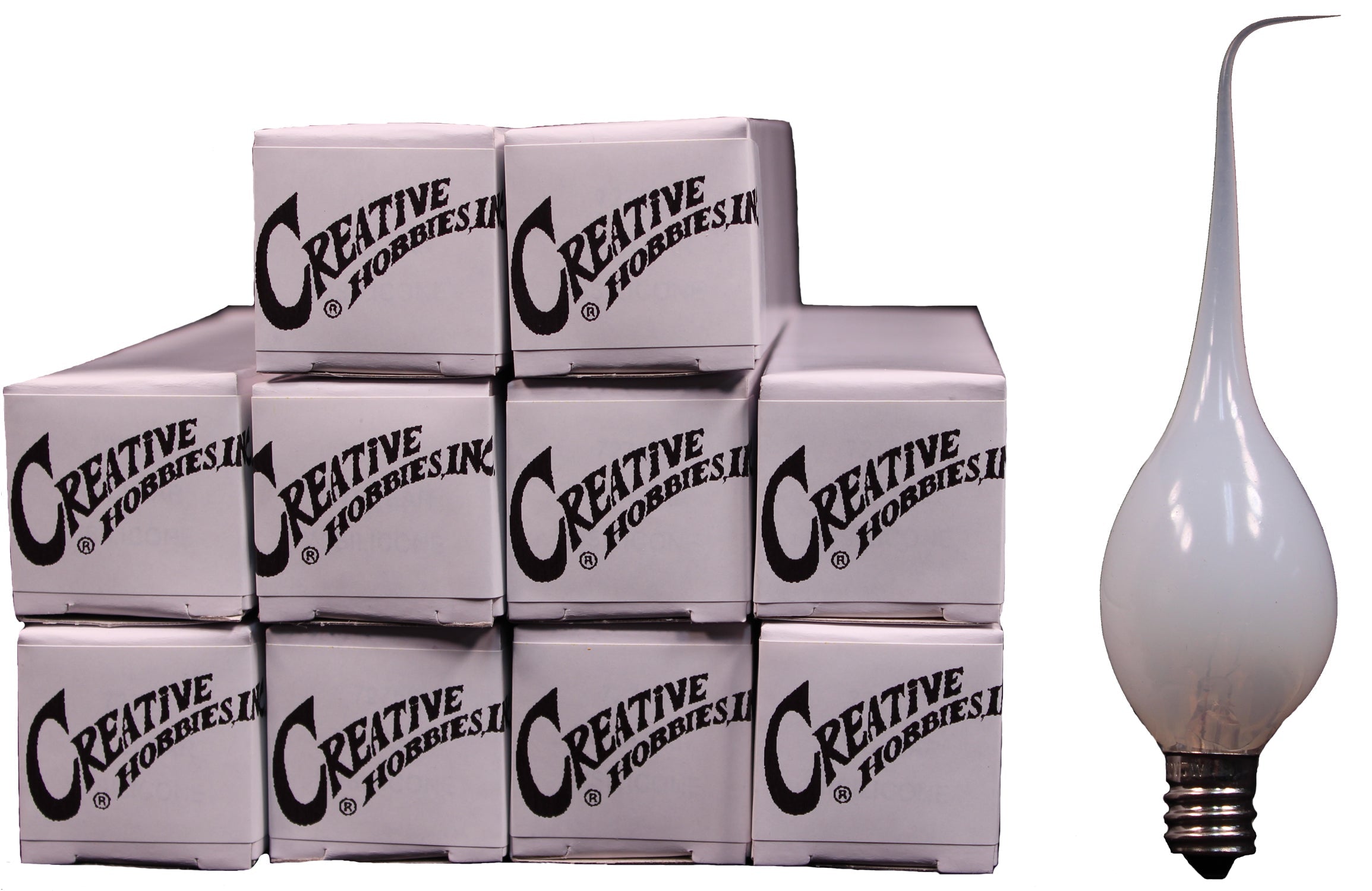 10 Pack - Silicone Dipped Electric Candle Lamp Chandelier Light Bulbs, Individually Boxed, 7 Watt