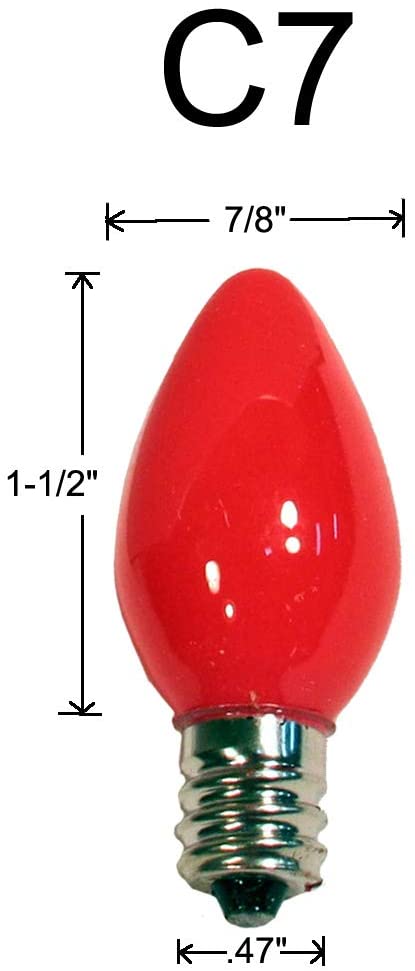 Box of 25 Night Light Candle Lamp Bulbs -7 watt, C7, -Transparent Orange