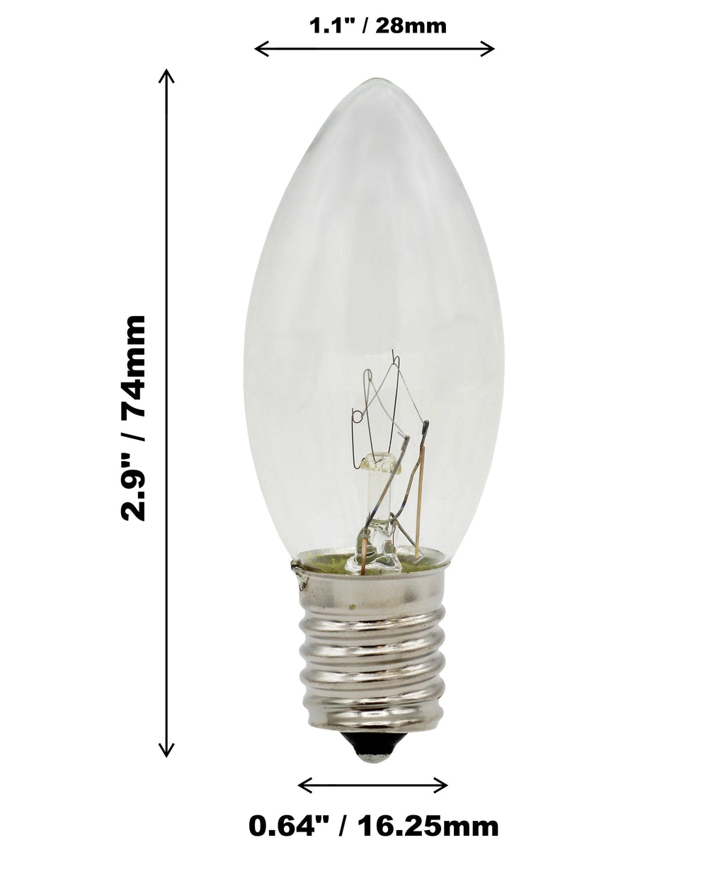 Creative Hobbies Box of 25 Clear Blinker Light Bulbs, C9 Intermediate Base, Random Blinking - 7 Watt - E17 Base - Great for Holiday Lighting