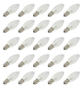 Creative Hobbies Box of 25 Clear Blinker Light Bulbs, C9 Intermediate Base, Random Blinking - 7 Watt - E17 Base - Great for Holiday Lighting