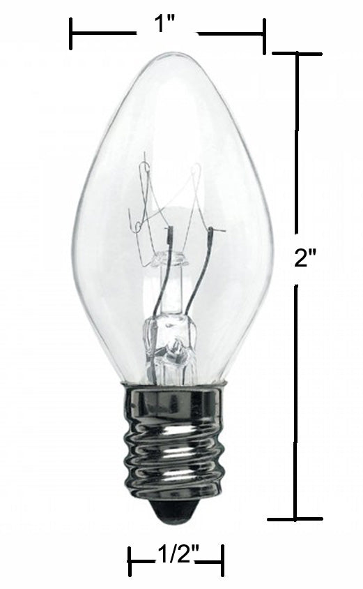 Clear Twinkle Blinking Light Bulbs - C-7 ,Candelabra Base, 7 Watt - Box of 25