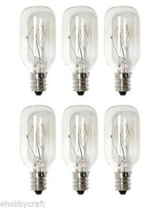 15 Watt Salt Lamp Light Bulbs E12 Candelabra Base, Short Tubular -6 Pieces