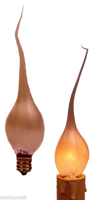 Country Style Silicone Dipped Candle Light Bulbs (Pkg of 10 Bulbs) ~ 5 Watt Pearlized Silicone, Gold Glow